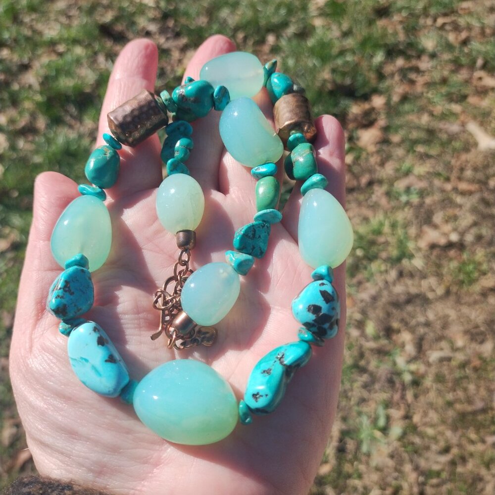 Jay King DTR mine finds Turquoise Gemstone Copper necklace stunning - Picture 14 of 14
